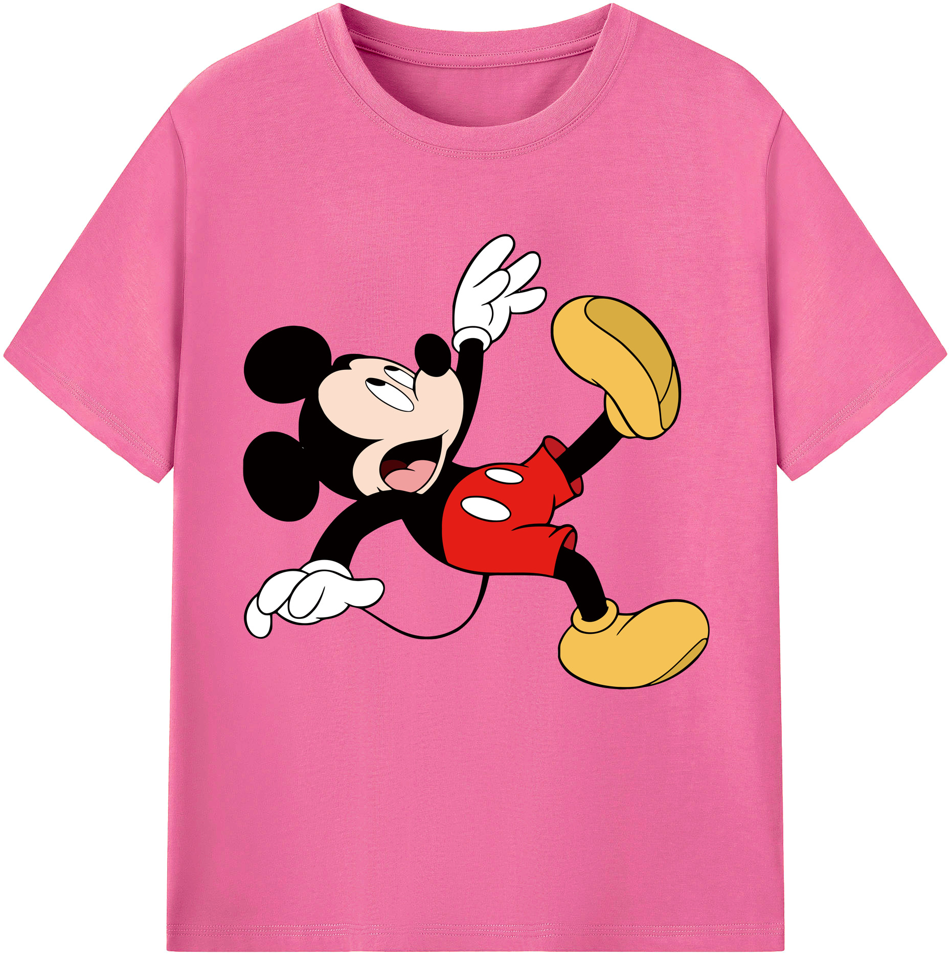 （画像用） ミッキーマウス Mickey Mouse レディースカジュアルプリントTシャツ（綿100％）
